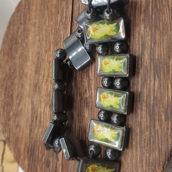 B2436‎ magnetic Hematite Christian angel bracelet stretch - Picture 3 of 3